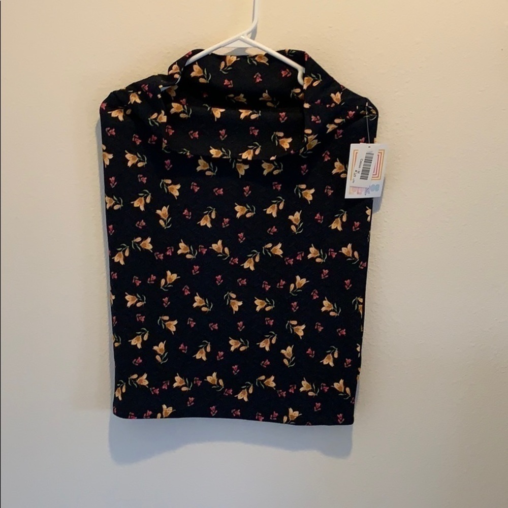 LuLaRoe skirt- M NWT Navy w/pink & yellow flowers